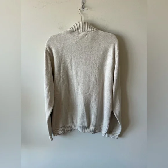 Chaps Gray Fair Isle Boyfriend Sweater quarter zip grey Size XL - Picture 4 of 7